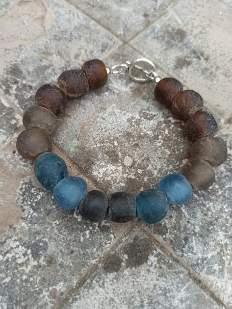 bengoArt Recyclingglasperlen Armbänder Kombischmuck
