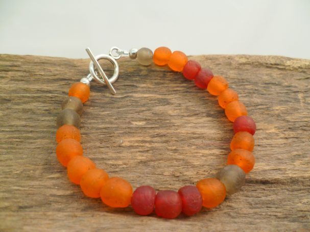 bengoArt Recyclingglasperlen Armbänder Kombischmuck
