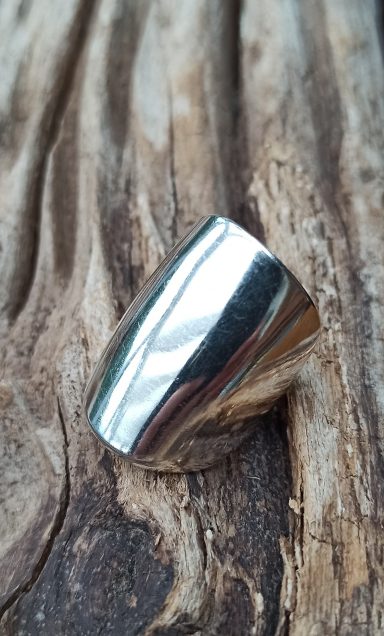bengoArt versilberter Ring Spoonring Löffelring Besteckkunst