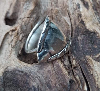 bengoArt versilberter Ring Spoonring Löffelring Besteckkunst
