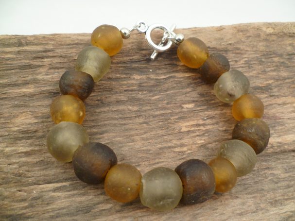 bengoArt Recyclingglasperlen Armbänder Kombischmuck