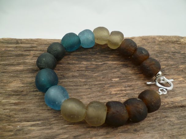 bengoArt Recyclingglasperlen Armbänder Kombischmuck