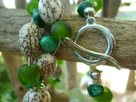bengoArt Kette Samenperle Naturschmuck Ethnoschmuck Boho