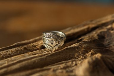 bengoArt versilberter Ring Spoonring Löffelring Besteckkunst