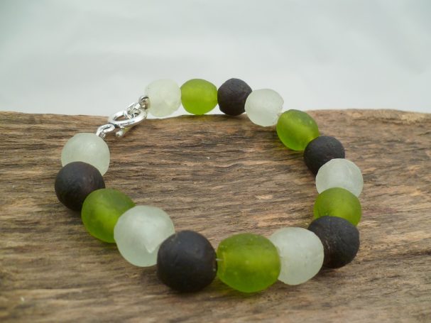 bengoArt Recyclingglasperlen Armbänder Kombischmuck