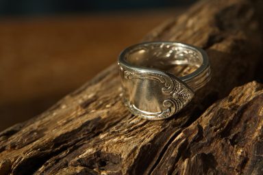 bengoArt versilberter Ring Spoonring Löffelring Besteckkunst