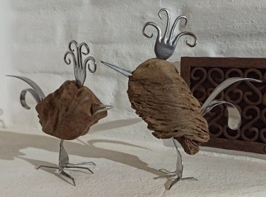 bengoArt Besteckkunst Schräge Vögel Treibholz Holzvogel