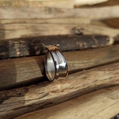 bengoArt Besteckkunst Edelstahlring Spoonring Löffelring