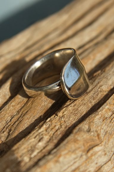 bengoArt versilberter Ring Spoonring Löffelring Besteckkunst
