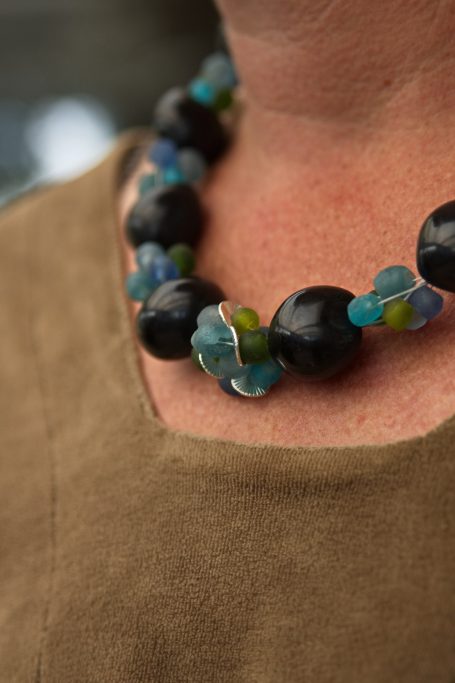 bengoArt Kette Samenperle Naturschmuck Ethnoschmuck Boho