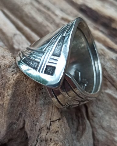bengoArt versilberter Ring Spoonring Löffelring Besteckkunst