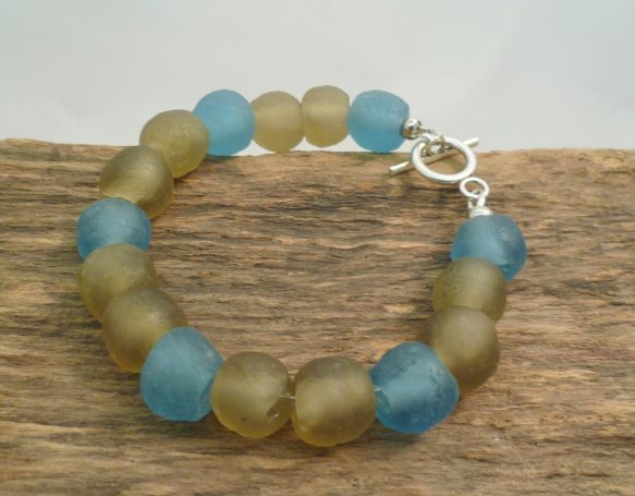 bengoArt Recyclingglasperlen Armbänder Kombischmuck