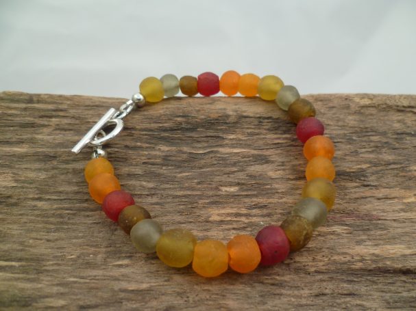 bengoArt Recyclingglasperlen Armbänder Kombischmuck
