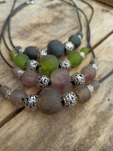 bengoArt Naturschmuck Recyclingglasperlen Farbwahl Kombinationsmöglichkeiten