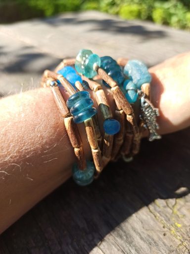 bengoArt Naturschmuck Recyclingglasperlen Farbwahl Kombinationsmöglichkeiten