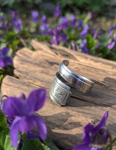 Edelstahlring Twister bengoArt Besteckkunst Edelstahlring Spoonring Löffelring