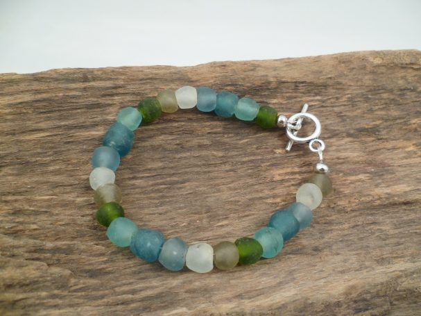 bengoArt Recyclingglasperlen Armbänder Kombischmuck