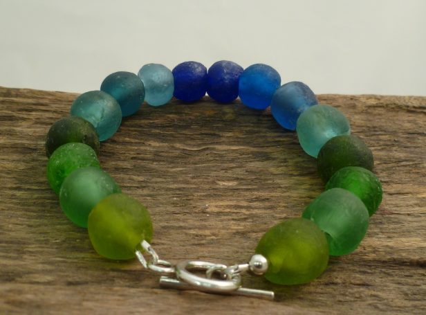 bengoArt Recyclingglasperlen Armbänder Kombischmuck