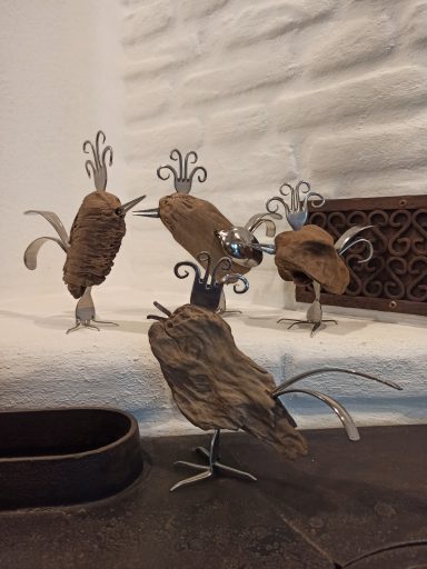 bengoArt Besteckkunst Schräge Vögel Treibholz Holzvogel